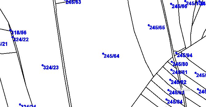 Parcela st. 245/64 v KÚ Uhy, Katastrální mapa