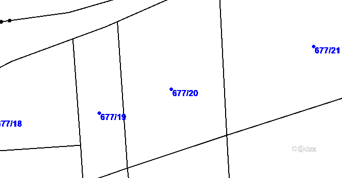 Parcela st. 677/20 v KÚ Uhy, Katastrální mapa