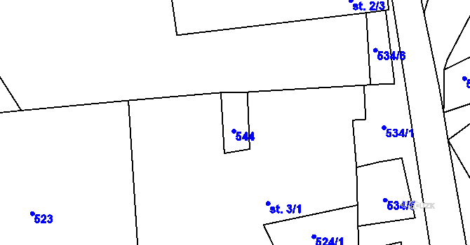 Parcela st. 3/2 v KÚ Kovářová, Katastrální mapa