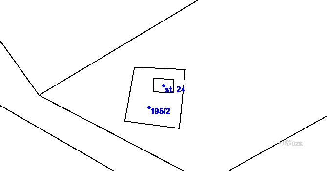Parcela st. 24 v KÚ Kovářová, Katastrální mapa