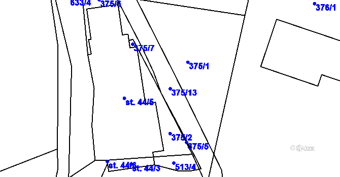 Parcela st. 375/13 v KÚ Lískovec u Nedvědice, Katastrální mapa