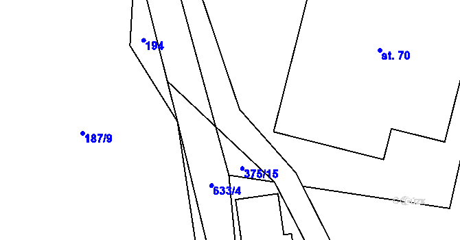 Parcela st. 375/14 v KÚ Lískovec u Nedvědice, Katastrální mapa
