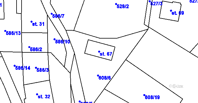 Parcela st. 67 v KÚ Lískovec u Nedvědice, Katastrální mapa