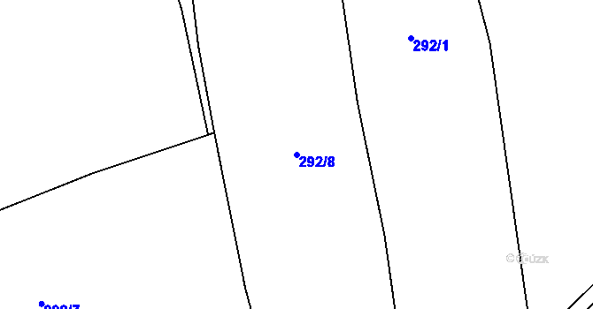 Parcela st. 292/8 v KÚ Lískovec u Nedvědice, Katastrální mapa