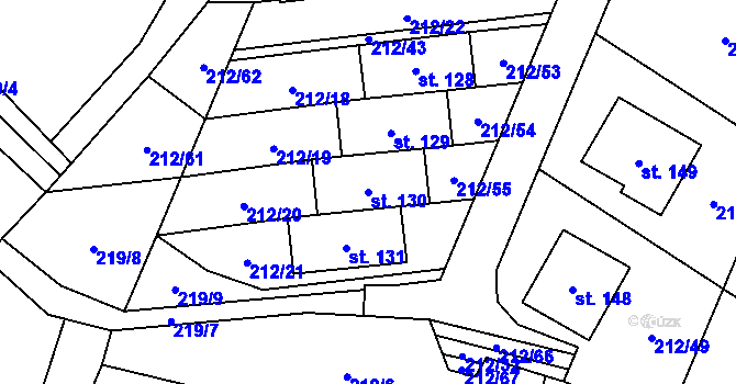 Parcela st. 130 v KÚ Ujčov, Katastrální mapa