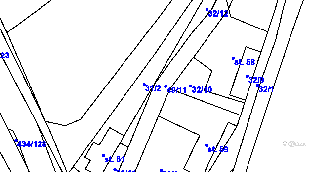 Parcela st. 49/11 v KÚ Ujčov, Katastrální mapa
