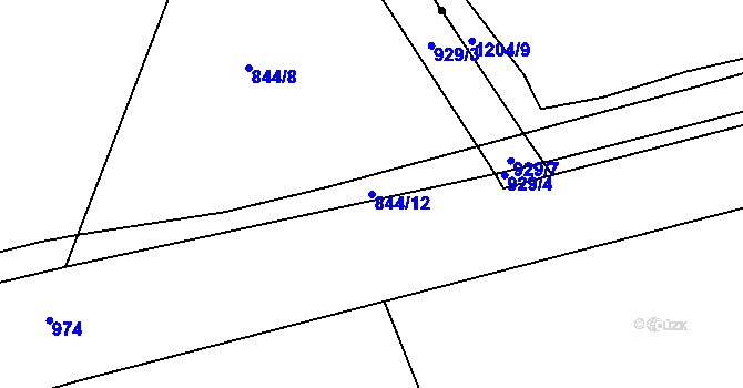 Parcela st. 844/12 v KÚ Újezd u Hořovic, Katastrální mapa