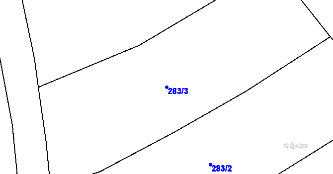 Parcela st. 283/3 v KÚ Újezd u Hořovic, Katastrální mapa