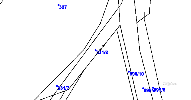 Parcela st. 331/8 v KÚ Újezd u Hořovic, Katastrální mapa