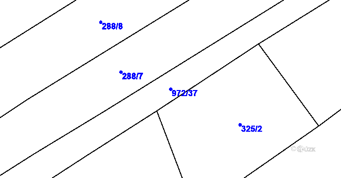Parcela st. 972/37 v KÚ Újezd u Hořovic, Katastrální mapa