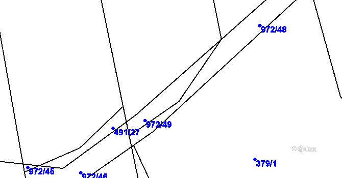 Parcela st. 972/47 v KÚ Újezd u Hořovic, Katastrální mapa