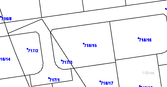 Parcela st. 718/15 v KÚ Újezdec u Luštěnic, Katastrální mapa