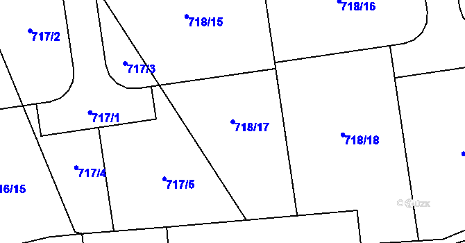 Parcela st. 718/17 v KÚ Újezdec u Luštěnic, Katastrální mapa