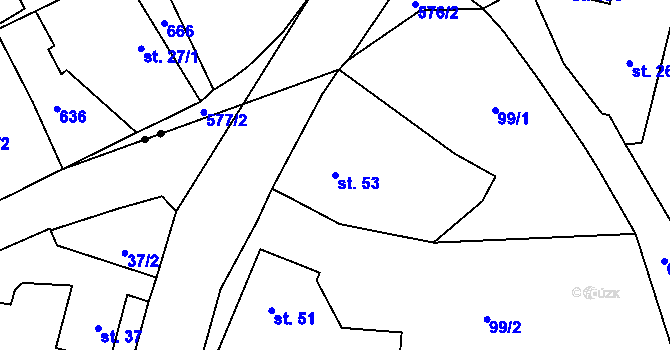 Parcela st. 53 v KÚ Újezd u Vodňan, Katastrální mapa