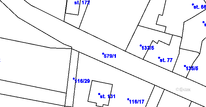 Parcela st. 579/1 v KÚ Újezd u Vodňan, Katastrální mapa