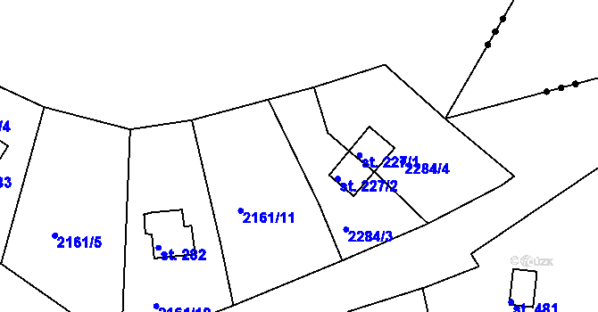 Parcela st. 2161/12 v KÚ Újezd u Domažlic, Katastrální mapa