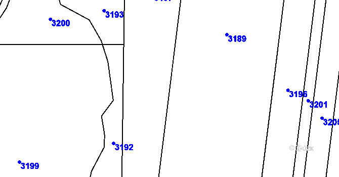 Parcela st. 2064/1 v KÚ Újezd u Domažlic, Katastrální mapa