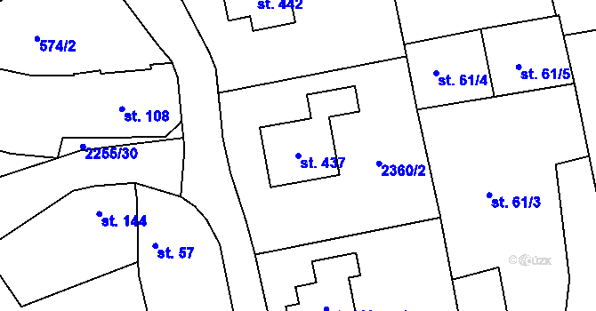 Parcela st. 437 v KÚ Újezd u Domažlic, Katastrální mapa