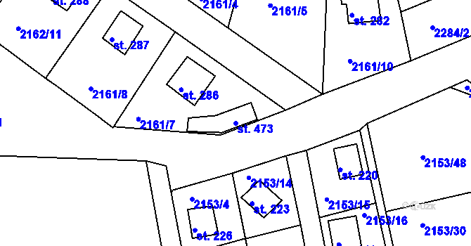 Parcela st. 473 v KÚ Újezd u Domažlic, Katastrální mapa