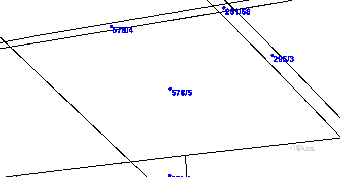 Parcela st. 578/5 v KÚ Újezd u Sezemic, Katastrální mapa