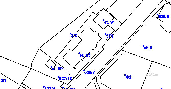 Parcela st. 65 v KÚ Újezd u Sezemic, Katastrální mapa