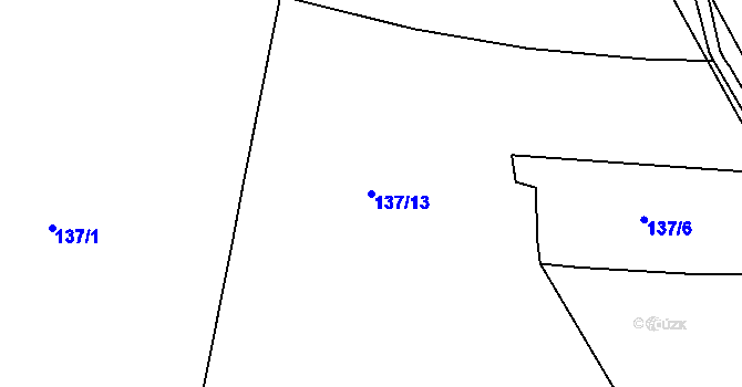 Parcela st. 137/13 v KÚ Újezd u Sezemic, Katastrální mapa