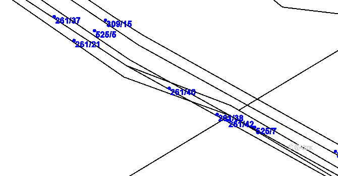 Parcela st. 261/40 v KÚ Újezd u Sezemic, Katastrální mapa