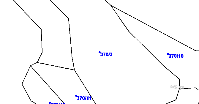 Parcela st. 370/3 v KÚ Újezd u Sezemic, Katastrální mapa
