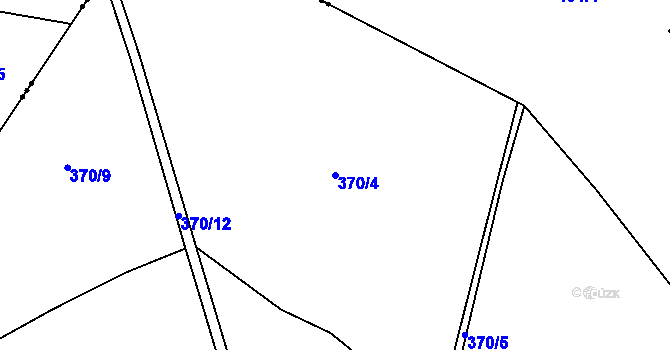 Parcela st. 370/4 v KÚ Újezd u Sezemic, Katastrální mapa