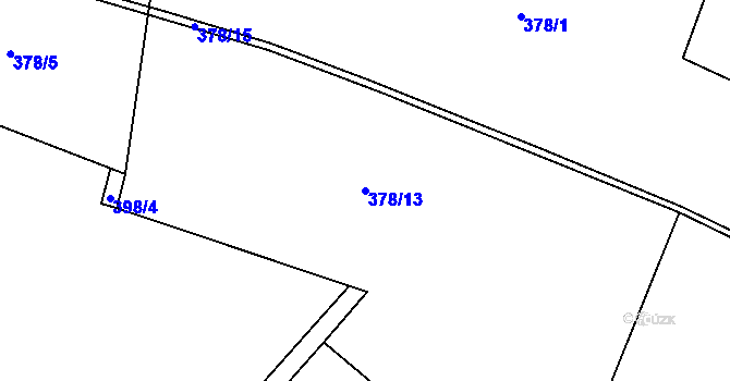 Parcela st. 378/13 v KÚ Újezd u Sezemic, Katastrální mapa