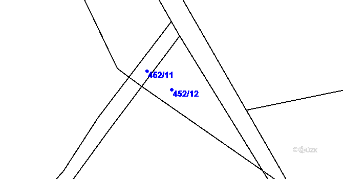 Parcela st. 452/12 v KÚ Újezd u Sezemic, Katastrální mapa