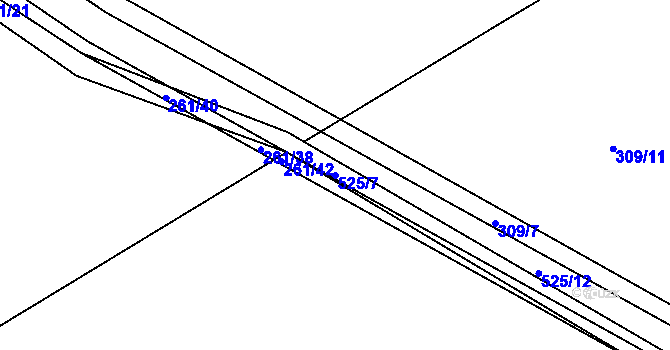 Parcela st. 525/7 v KÚ Újezd u Sezemic, Katastrální mapa