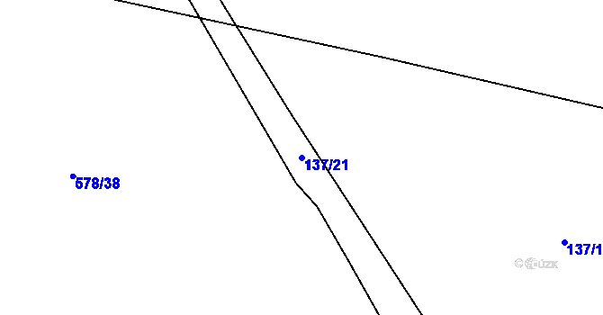 Parcela st. 137/21 v KÚ Újezd u Sezemic, Katastrální mapa