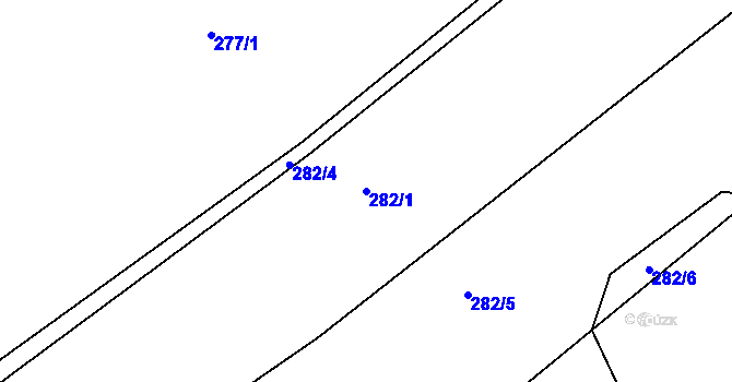 Parcela st. 282/1 v KÚ Újezd u Přelouče, Katastrální mapa