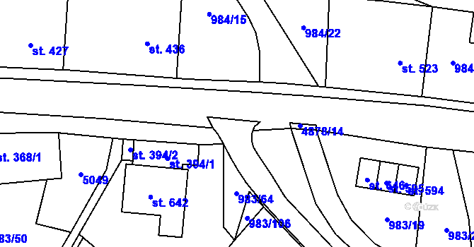 Parcela st. 4878/37 v KÚ Újezd u Valašských Klobouk, Katastrální mapa