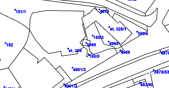 Parcela st. 380/1 v KÚ Újezd u Valašských Klobouk, Katastrální mapa
