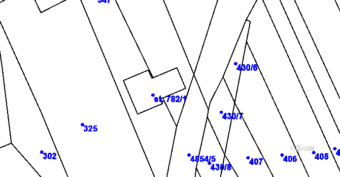 Parcela st. 782/2 v KÚ Újezd u Valašských Klobouk, Katastrální mapa