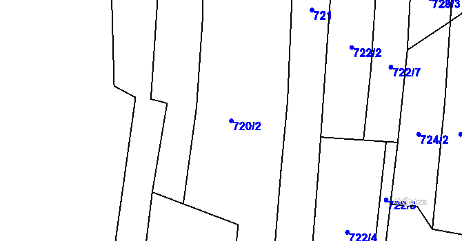 Parcela st. 720/2 v KÚ Újezd u Valašských Klobouk, Katastrální mapa