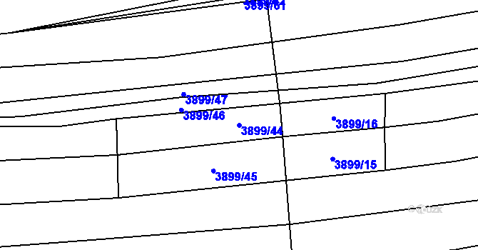 Parcela st. 3899/44 v KÚ Újezd u Valašských Klobouk, Katastrální mapa