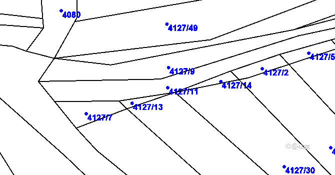 Parcela st. 4127/11 v KÚ Újezd u Valašských Klobouk, Katastrální mapa