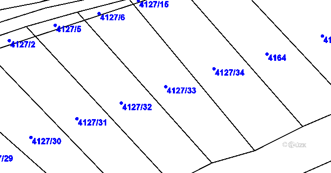 Parcela st. 4127/33 v KÚ Újezd u Valašských Klobouk, Katastrální mapa