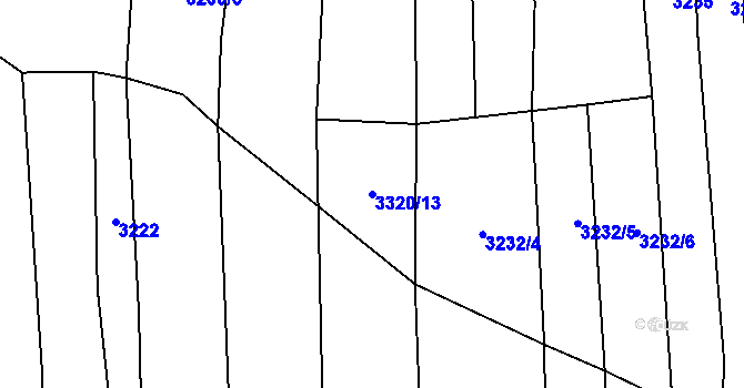 Parcela st. 3320/13 v KÚ Újezd u Valašských Klobouk, Katastrální mapa