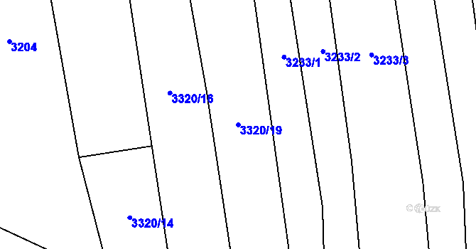 Parcela st. 3320/19 v KÚ Újezd u Valašských Klobouk, Katastrální mapa