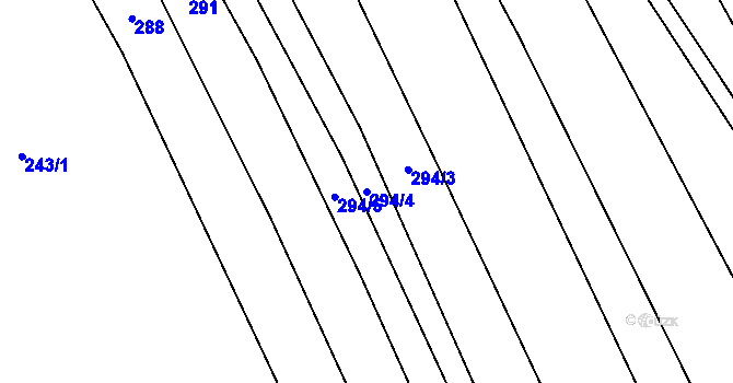 Parcela st. 294/4 v KÚ Újezd u Valašských Klobouk, Katastrální mapa
