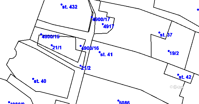 Parcela st. 41 v KÚ Újezd u Valašských Klobouk, Katastrální mapa