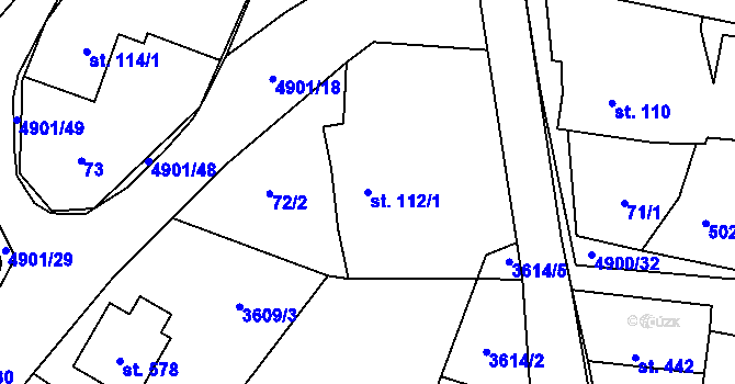 Parcela st. 112/1 v KÚ Újezd u Valašských Klobouk, Katastrální mapa