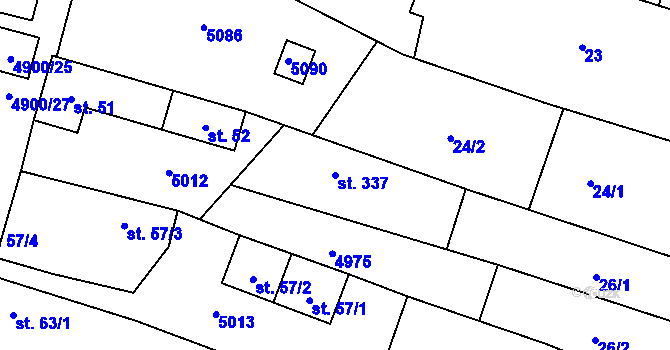 Parcela st. 337 v KÚ Újezd u Valašských Klobouk, Katastrální mapa