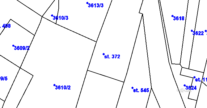 Parcela st. 372 v KÚ Újezd u Valašských Klobouk, Katastrální mapa