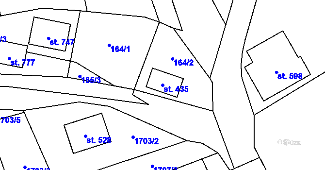 Parcela st. 435 v KÚ Újezd u Valašských Klobouk, Katastrální mapa