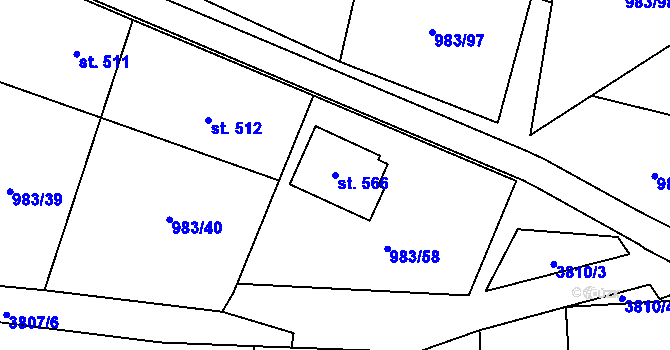 Parcela st. 566 v KÚ Újezd u Valašských Klobouk, Katastrální mapa